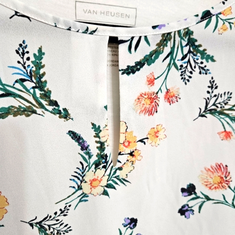 Van Heusen Floral Short Sleeve Blouse Size XL - Picture 3 of 8